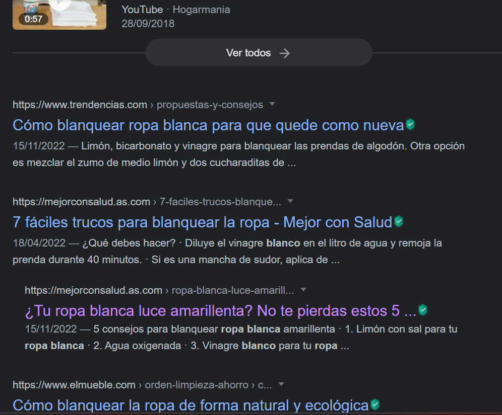 Terminos de busqueda ropa blanca 2